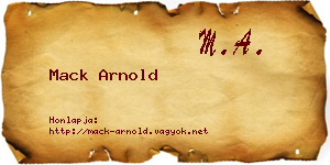 Mack Arnold névjegykártya