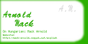 arnold mack business card